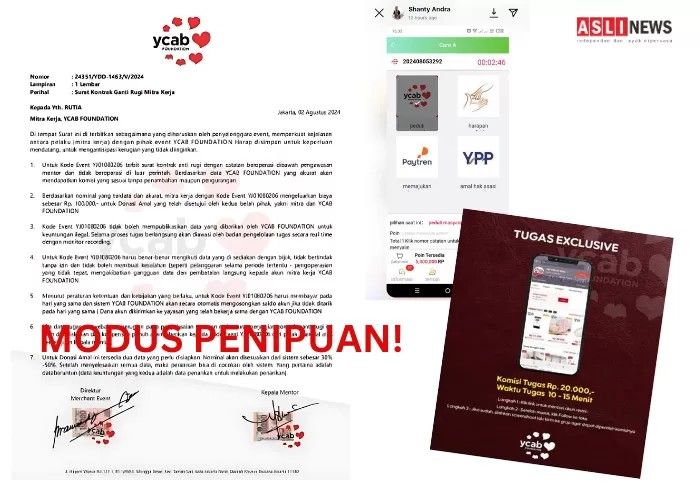 Penipuan Online Bermodus ‘Menyelesaikan Misi’ Kembali Terjadi, Kali Ini Mengatasnamakan YPP dan YCAB Foundation