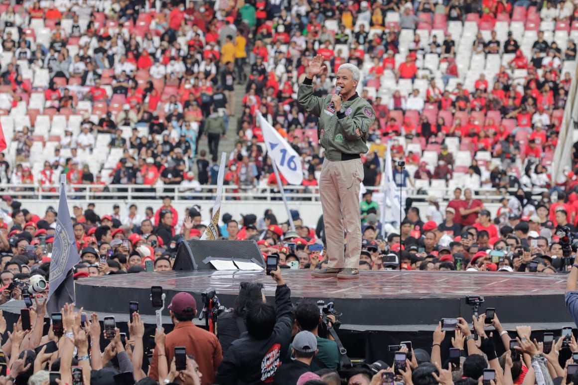 Di Stadion GBK, Ganjar Suarakan Komitmen Ganjar-Mahfud untuk Setia Kepada Rakyat