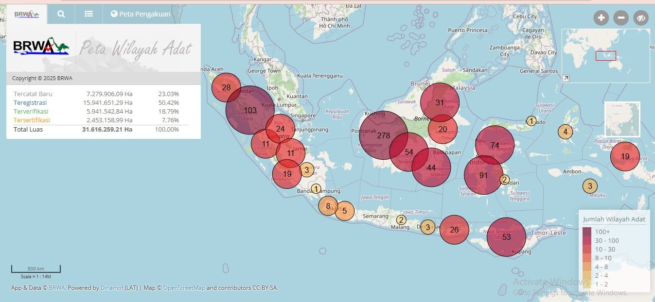 Hari Masyarakat Adat Sedunia: BRWA Sebut Wilayah Adat yang Diakui Negara Kurang dari 20 Persen
