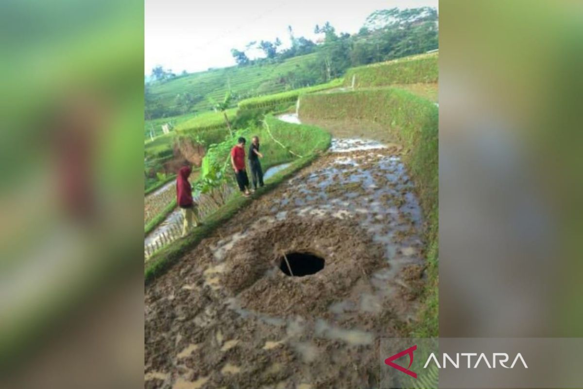 Muncul Lubang Besar yang Menyerap Air Sungai hingga Kering di Blitar, Jawa Timur
