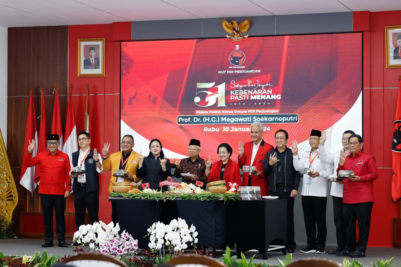 Hadir di HUT PDI Perjuangan, Wapres: Pemimpin Terpilih Harus Negarawan