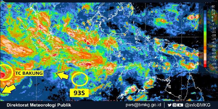 Bibit Siklon Tropis 93S Dapat Memicu Cuaca Ekstrem diJawa Barat
